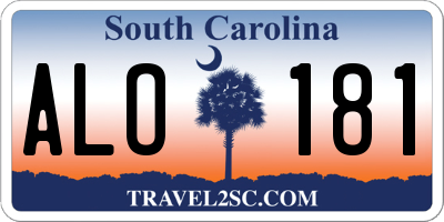 SC license plate ALO181