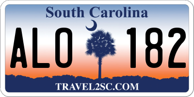 SC license plate ALO182