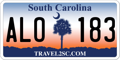 SC license plate ALO183
