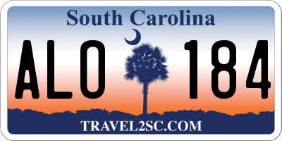 SC license plate ALO184