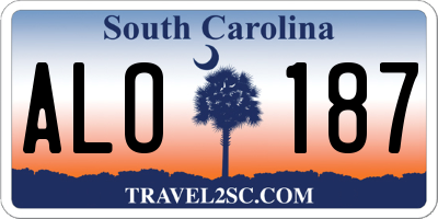 SC license plate ALO187