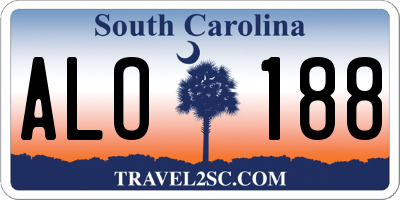 SC license plate ALO188