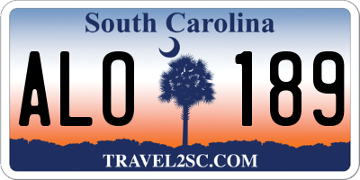 SC license plate ALO189