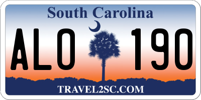 SC license plate ALO190