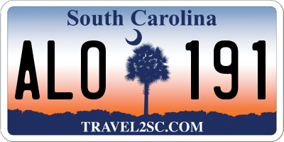 SC license plate ALO191