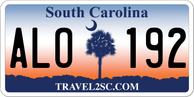 SC license plate ALO192