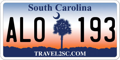SC license plate ALO193