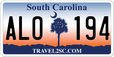 SC license plate ALO194