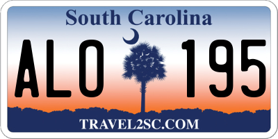 SC license plate ALO195