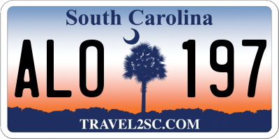 SC license plate ALO197