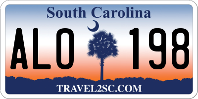 SC license plate ALO198