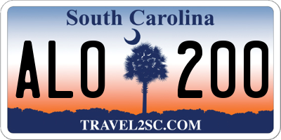 SC license plate ALO200