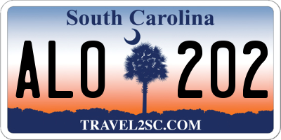 SC license plate ALO202