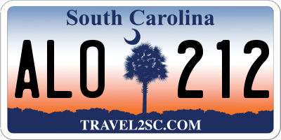 SC license plate ALO212