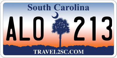 SC license plate ALO213