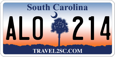 SC license plate ALO214
