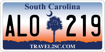 SC license plate ALO219