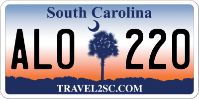 SC license plate ALO220