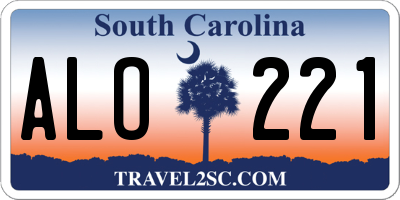 SC license plate ALO221