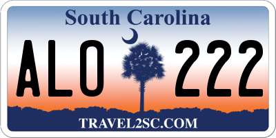 SC license plate ALO222