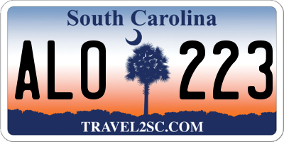 SC license plate ALO223