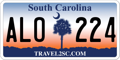 SC license plate ALO224