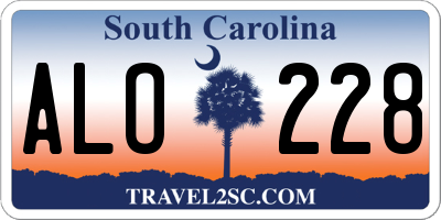 SC license plate ALO228