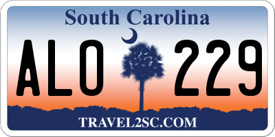 SC license plate ALO229