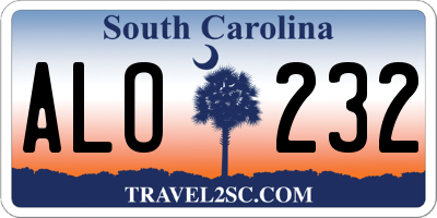 SC license plate ALO232
