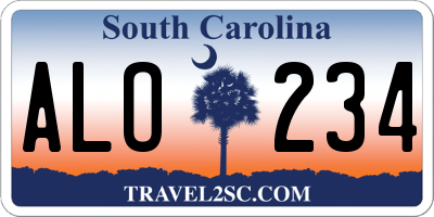 SC license plate ALO234