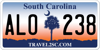 SC license plate ALO238