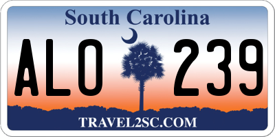 SC license plate ALO239
