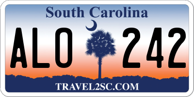 SC license plate ALO242