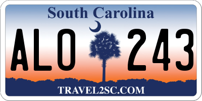 SC license plate ALO243