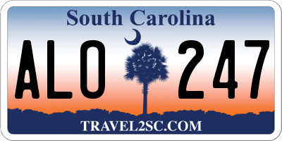 SC license plate ALO247