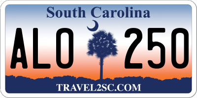SC license plate ALO250