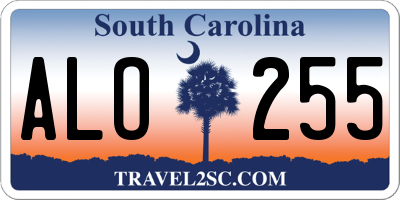 SC license plate ALO255