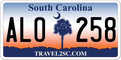 SC license plate ALO258