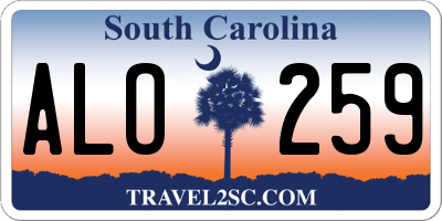 SC license plate ALO259