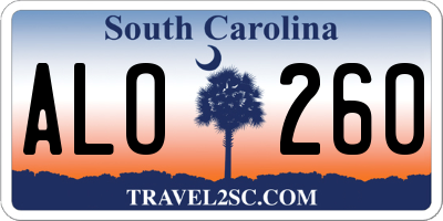 SC license plate ALO260