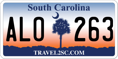 SC license plate ALO263