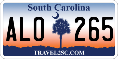 SC license plate ALO265