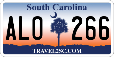SC license plate ALO266