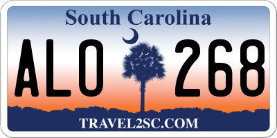 SC license plate ALO268