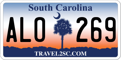 SC license plate ALO269