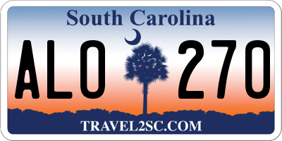 SC license plate ALO270