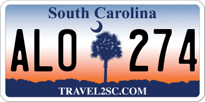 SC license plate ALO274