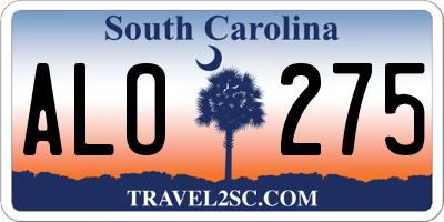 SC license plate ALO275