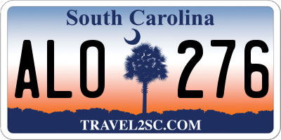 SC license plate ALO276