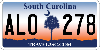SC license plate ALO278
